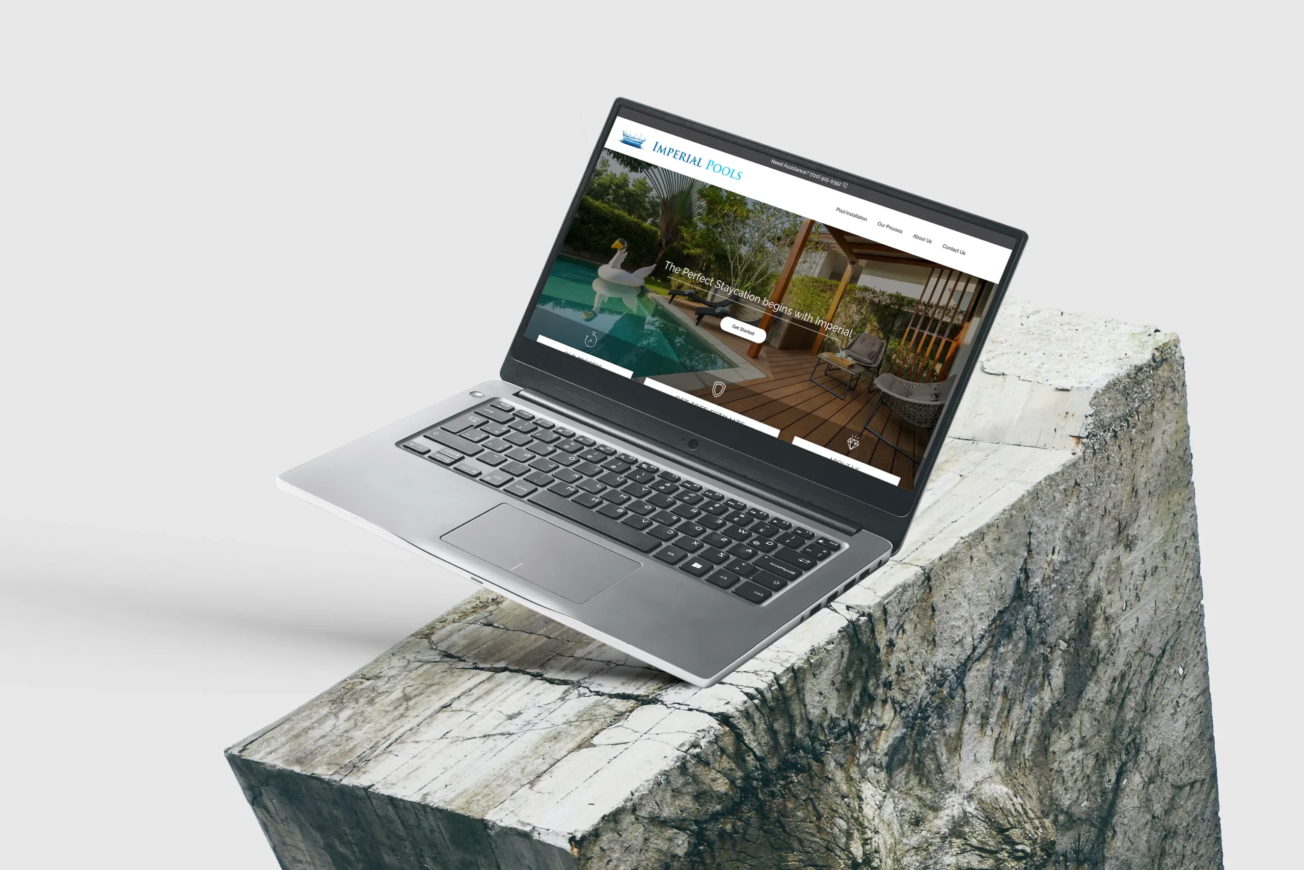 Imperial pools website design mockup